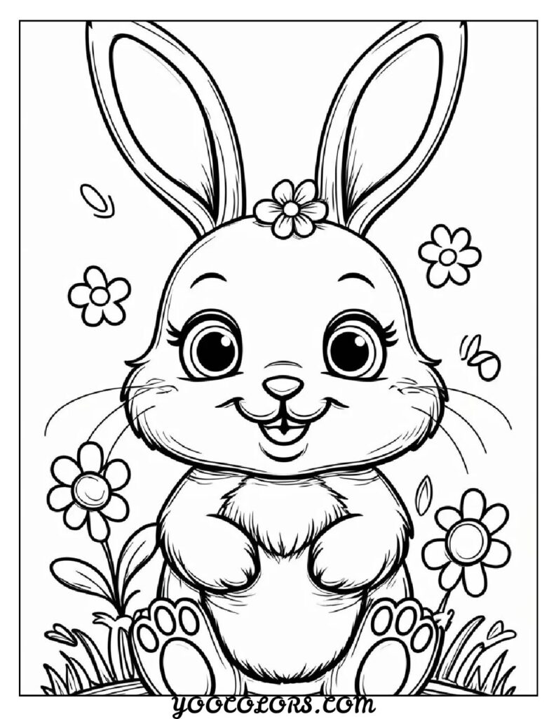 Bunny Coloring Page: Free Printable Cute, Realistic, and Easter-Themed Sheets for All Ages 4 Bunny coloring page A cute carton bunny coloring pages pdf