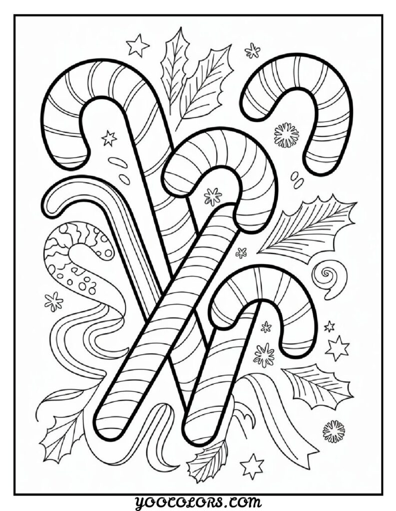 Christmas Coloring Pages for Kids: Top 23 Festive Designs to Print 19 CHRISTMAS COLORING PAGES Candy cane coloring pages pdf