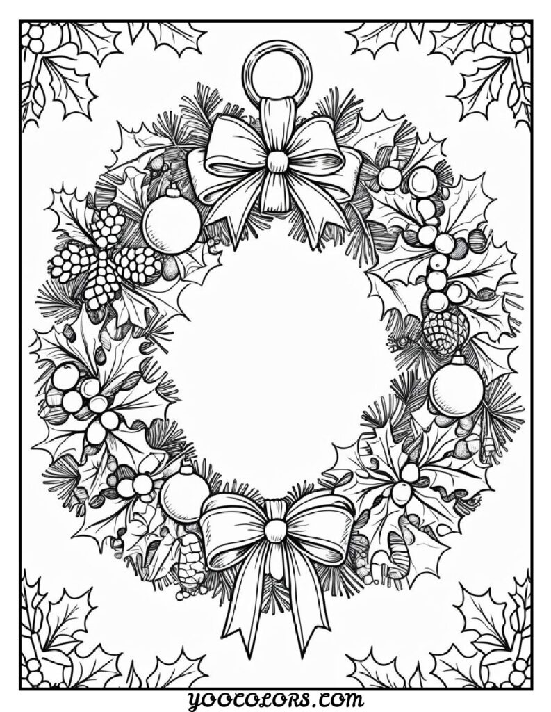 Christmas Coloring Pages for Kids: Top 23 Festive Designs to Print 12 CHRISTMAS COLORING PAGES Christmas Wreath Coloring Sheet pdf