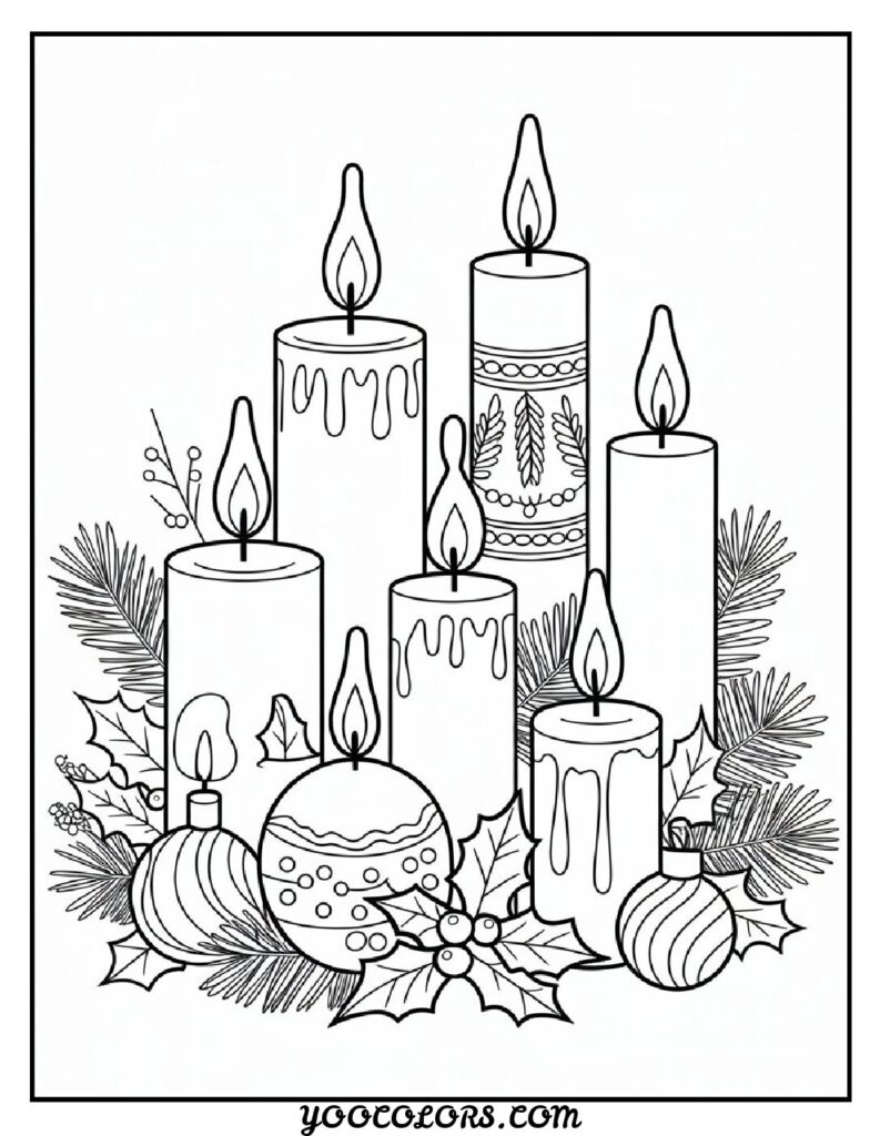 Christmas Coloring Pages for Kids: Top 23 Festive Designs to Print 16 CHRISTMAS COLORING PAGES Christmas candle coloring pages pdf