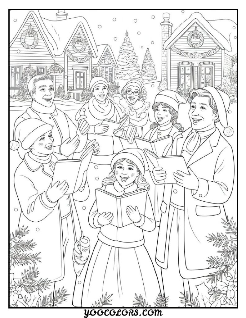 Christmas Coloring Pages for Kids: Top 23 Festive Designs to Print 18 CHRISTMAS COLORING PAGES Christmas carolers coloring pages pdf