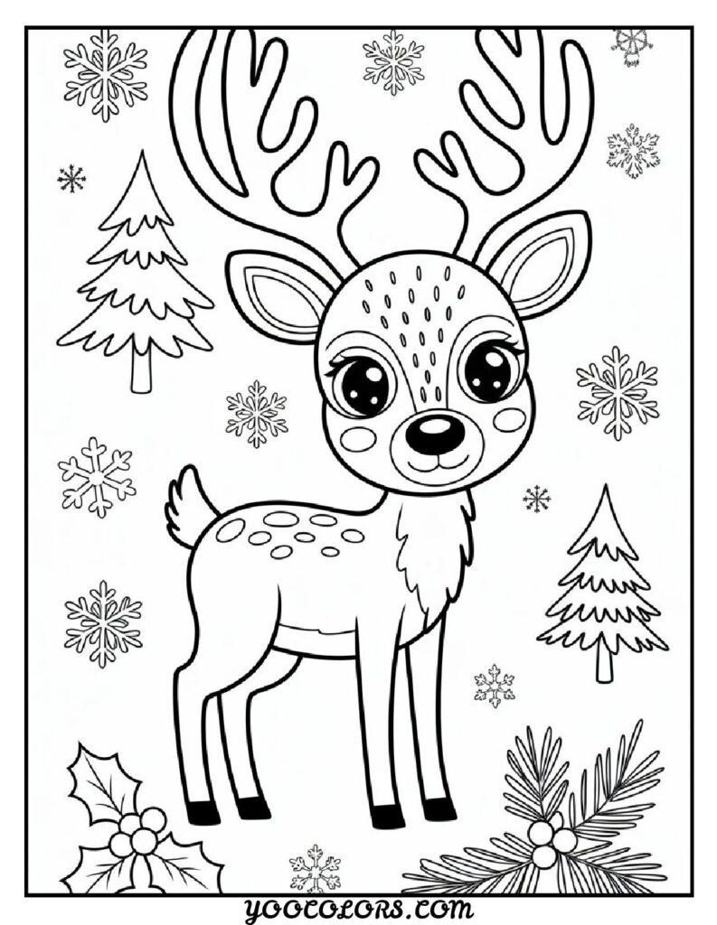 Christmas Coloring Pages for Kids: Top 23 Festive Designs to Print 25 CHRISTMAS COLORING PAGES Reindeer coloring pages pdf