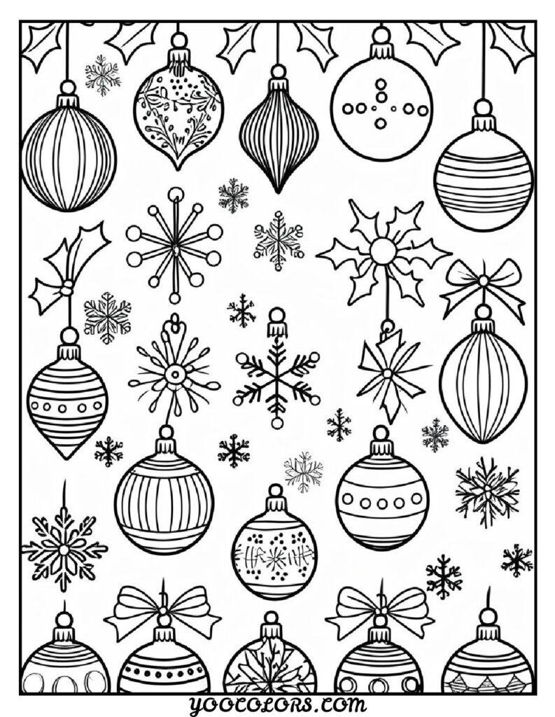 Christmas Coloring Pages for Kids: Top 23 Festive Designs to Print 7 CHRISTMAS COLORING PAGES christmas ornaments pdf