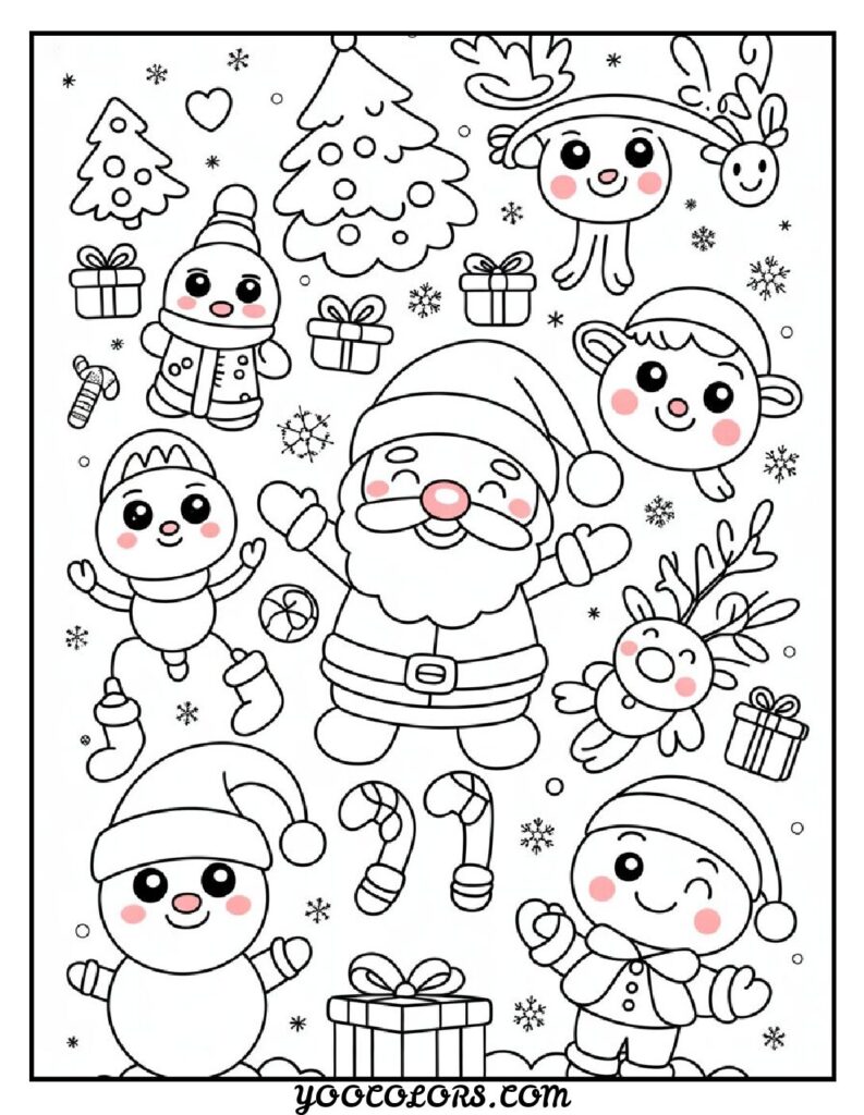 Christmas Coloring Pages for Kids: Top 23 Festive Designs to Print 13 CHRISTMAS COLORING PAGES kawaii cute christmas coloring pages pdf