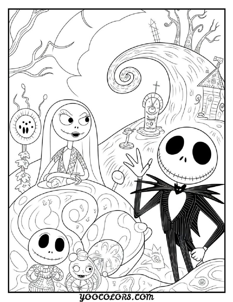 Christmas Coloring Pages for Kids: Top 23 Festive Designs to Print 23 CHRISTMAS COLORING PAGES nightmare before christmas coloring pages pdf