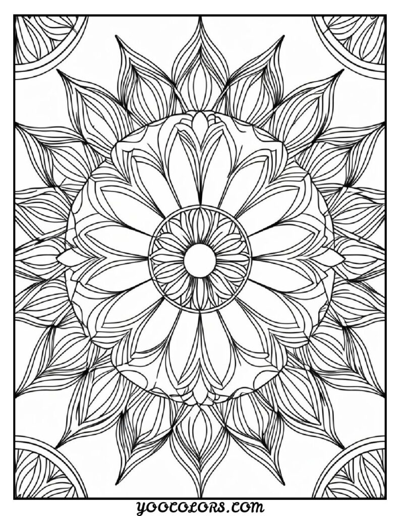 Free Printable Mandala Coloring Pages: 26 Intricate Designs Blending Art, and Spirituality 12 Mandala flowers coloring pages abstract mandala design pdf