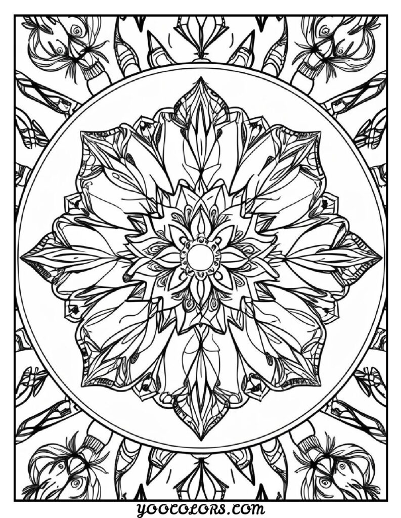 Free Printable Mandala Coloring Pages: 26 Intricate Designs Blending Art, and Spirituality 6 Mandala flowers coloring pages animal pdf