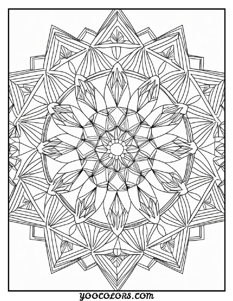 Free Printable Mandala Coloring Pages: 26 Intricate Designs Blending Art, and Spirituality 4 Mandala flowers coloring pages geomatric design pdf
