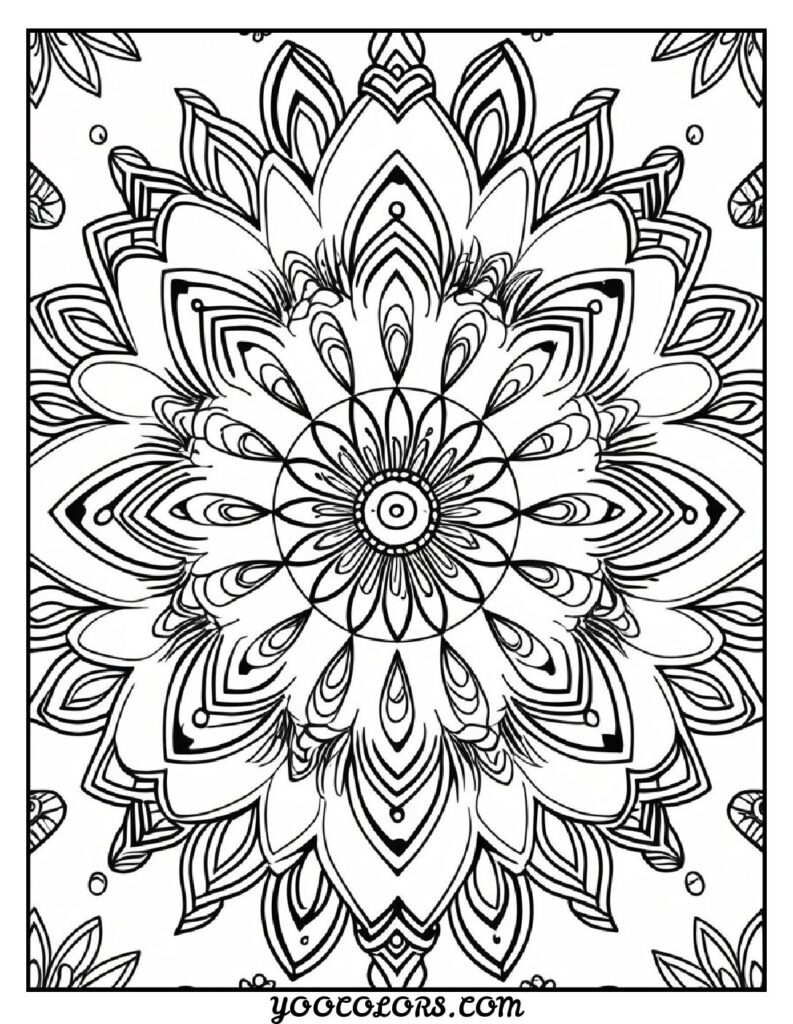 Free Printable Mandala Coloring Pages: 26 Intricate Designs Blending Art, and Spirituality 15 Mandala flowers coloring pages hand drawn mandla sheet pdf
