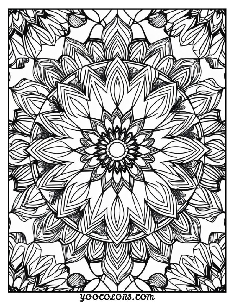 Free Printable Mandala Coloring Pages: 26 Intricate Designs Blending Art, and Spirituality 7 Mandala flowers coloring pages intricate mandala design pdf