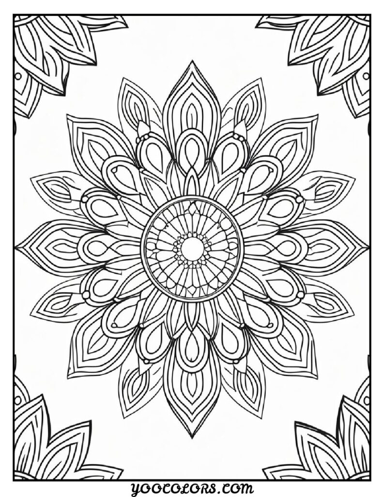 Free Printable Mandala Coloring Pages: 26 Intricate Designs Blending Art, and Spirituality 13 Mandala flowers coloring pages kids mandala sheets pdf