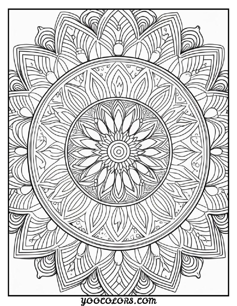 Free Printable Mandala Coloring Pages: 26 Intricate Designs Blending Art, and Spirituality 11 Mandala flowers coloring pages meditative mandala coloring sheet pdf
