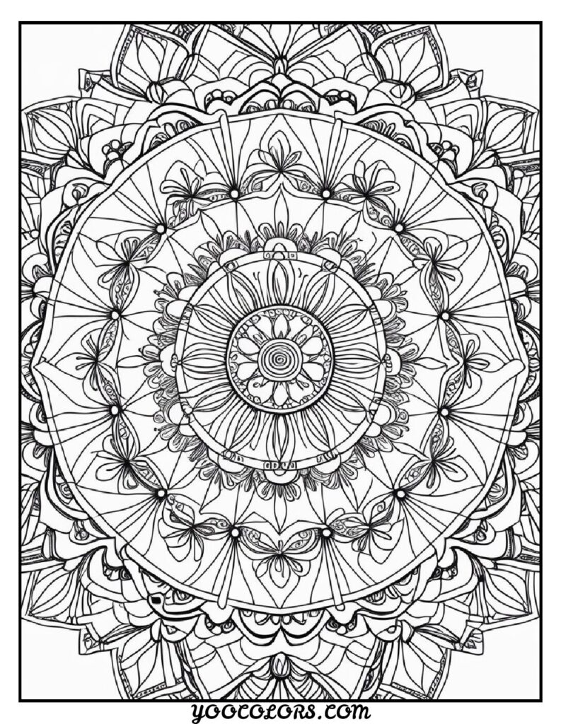 Free Printable Mandala Coloring Pages: 26 Intricate Designs Blending Art, and Spirituality 21 Mandala flowers coloring pages printable mandala pdf