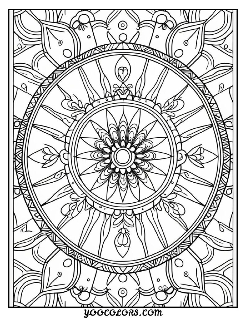 Free Printable Mandala Coloring Pages: 26 Intricate Designs Blending Art, and Spirituality 14 Mandala flowers coloring pages symmetrical mandala sheet pdf