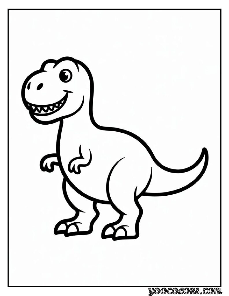 T-Rex Coloring Pages: Top 20 Printable Designs for Kids and Adults 15 T rex coloring pages Simple T Rex outline for kids pdf
