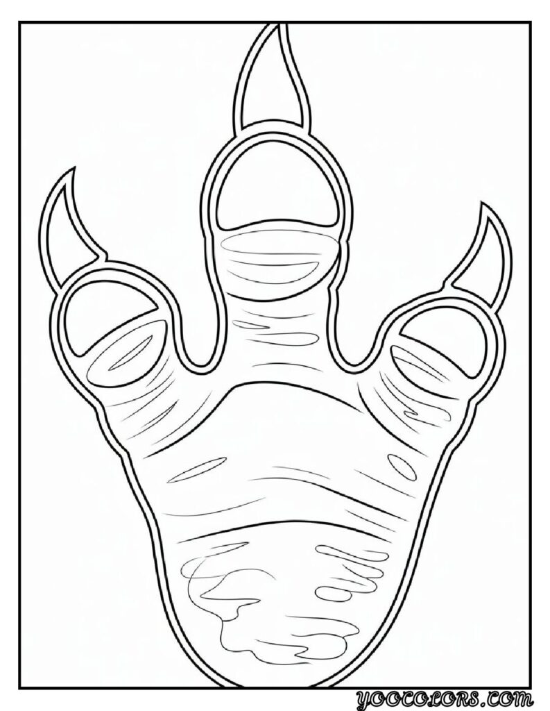 T-Rex Coloring Pages: Top 20 Printable Designs for Kids and Adults 4 T rex coloring pages T Rex footprint tracing page pdf