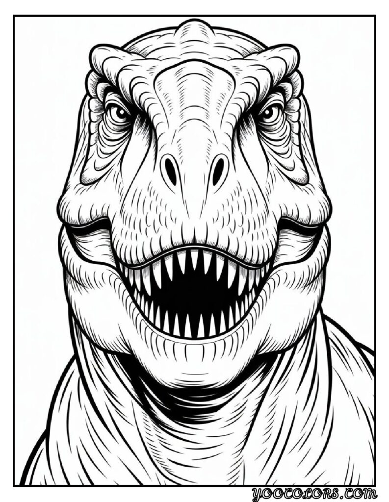 T-Rex Coloring Pages: Top 20 Printable Designs for Kids and Adults 17 T rex coloring pages close up t rex portrait pdf