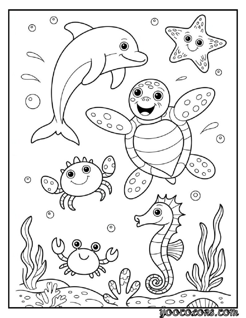 Coloring Pages Cute Ideas for Kids: 21 Engaging Designs to Inspire Creativity 15 Coloring Pages cute Happy Sea Creatures 1 pdf