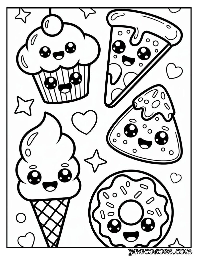 Coloring Pages Cute Ideas for Kids: 21 Engaging Designs to Inspire Creativity 3 Coloring Pages cute Kawaii Food Coloring Sheets pdf