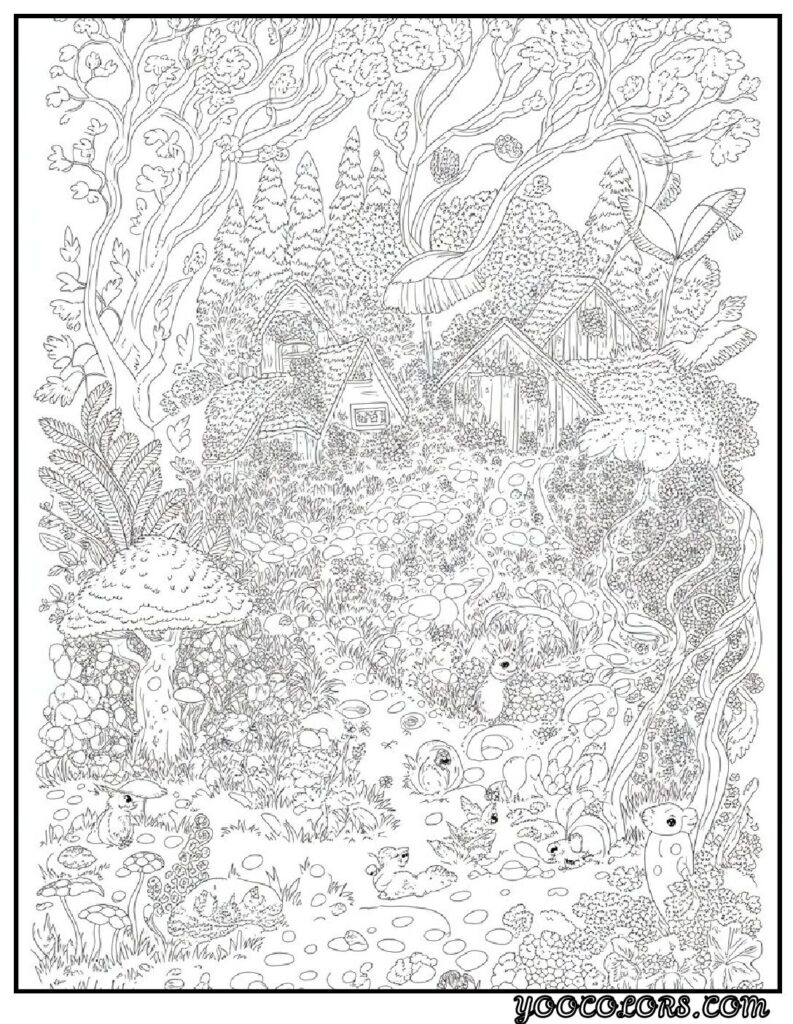 65+ Beautiful Cottagecore Coloring Pages for Relaxation and Creativity 70 Cottagecore Coloring Pages Enchanted Woodland Cottages pdf