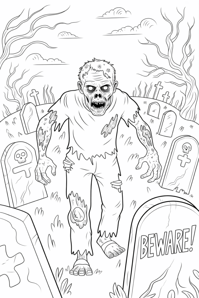 Zombie Coloring Pages: Scary, Cute, and Creative Free Printables 2 zombie coloring pages