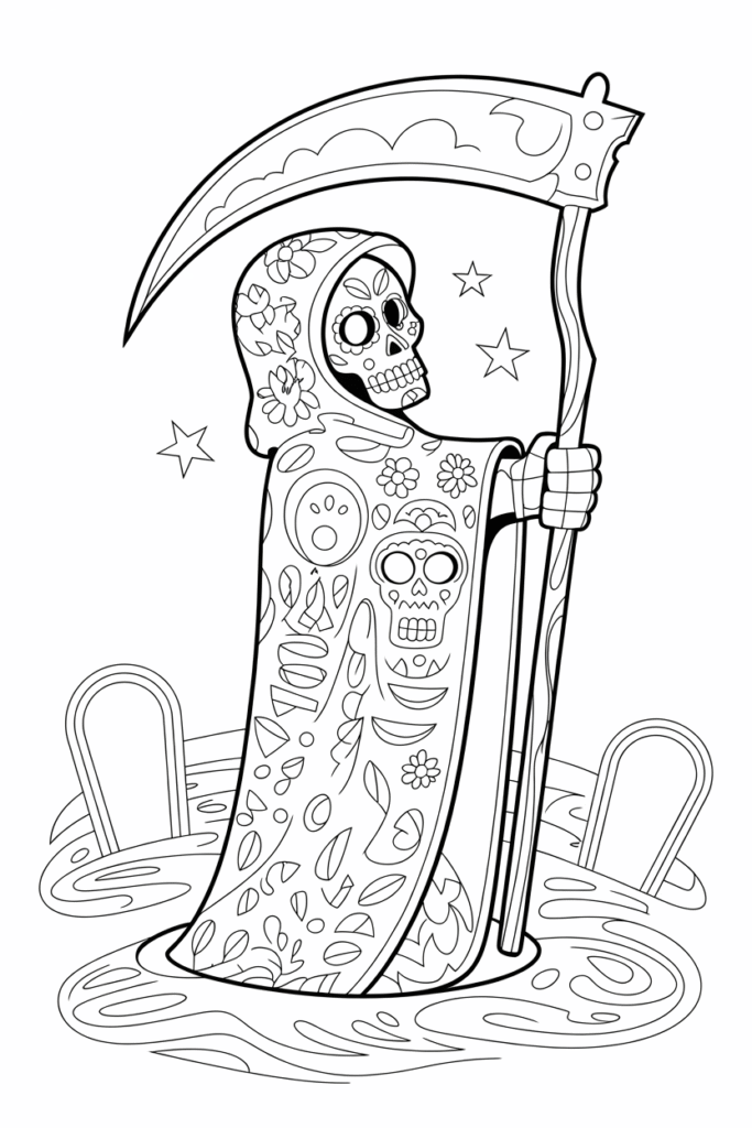 Grim Reaper Coloring Pages: Free, Scary, and Creative Printables 2 grim reaper coloring pages