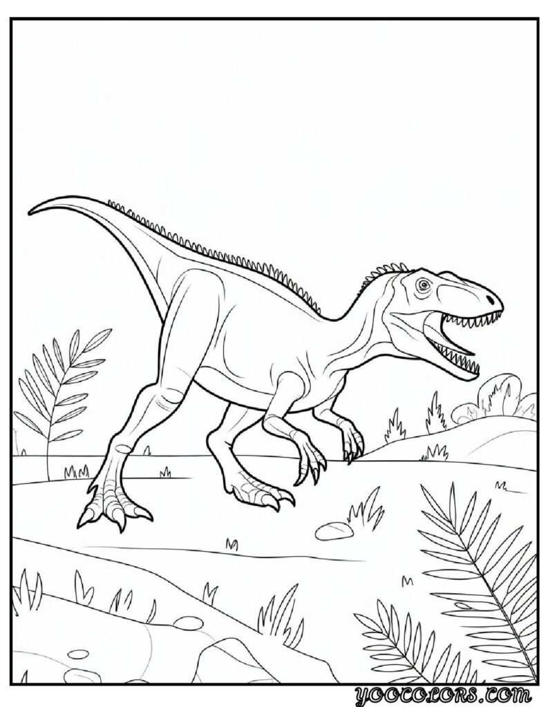 Dinosaur Coloring Pages Printable: Top 20 Designs for All Ages 14 Dinosaur Coloring Pages Printable Allosaurus Stalking Prey pdf