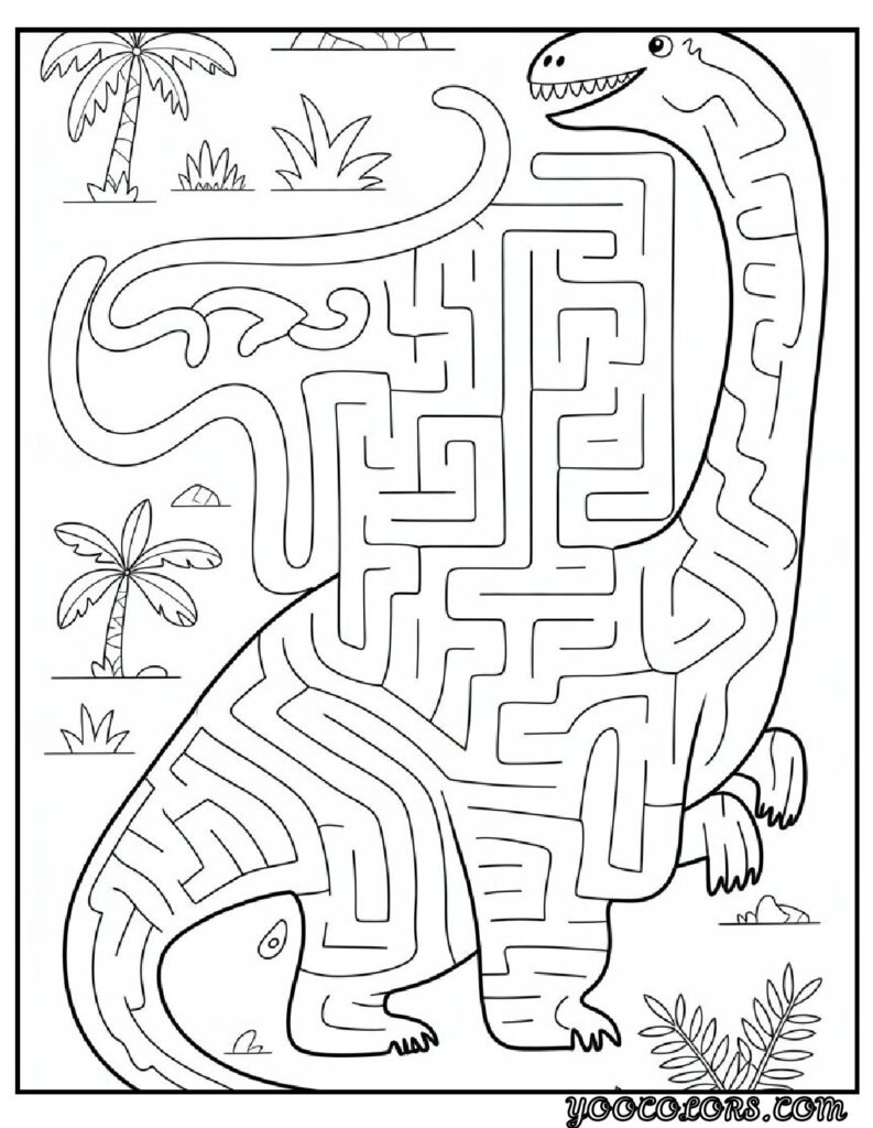 Dinosaur Coloring Pages Printable: Top 20 Designs for All Ages 20 Dinosaur Coloring Pages Printable Dinosaur Maze Puzzle pdf