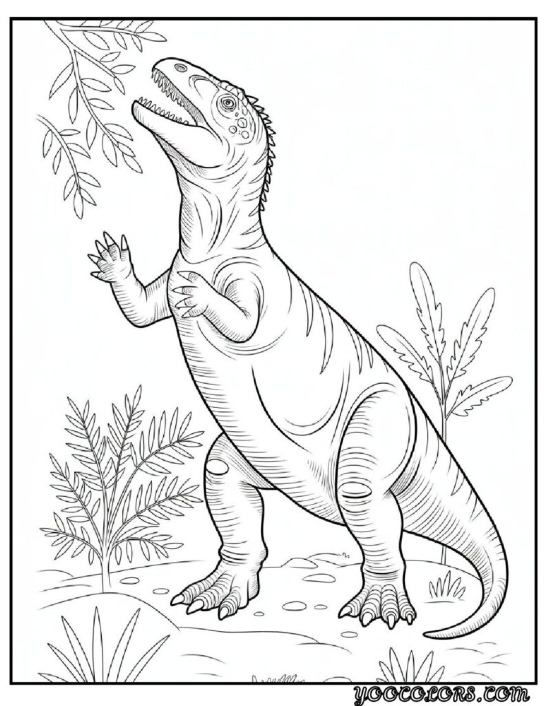 Dinosaur Coloring Pages Printable: Top 20 Designs for All Ages 18 Dinosaur Coloring Pages Printable Iguanodon Feeding pdf