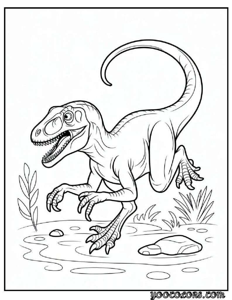 Dinosaur Coloring Pages Printable: Top 20 Designs for All Ages 4 Dinosaur Coloring Pages Printable Velociraptor Hunting pdf