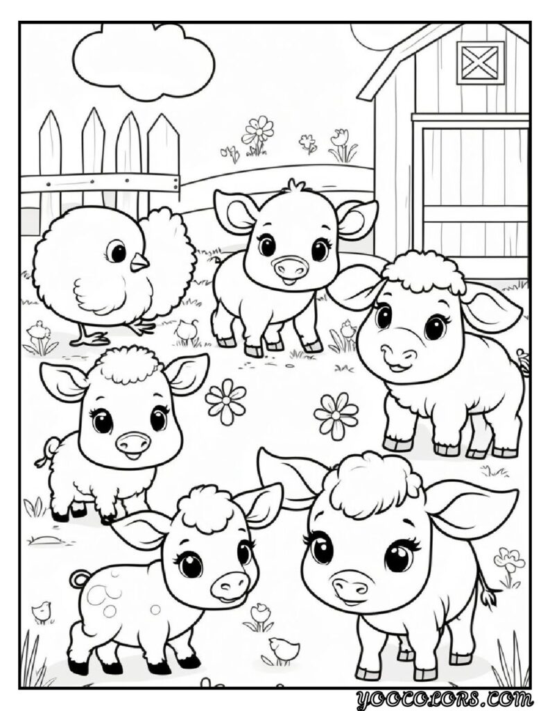 Farm Animal Coloring Pages: Top 20 Designs for Educational and Fun Activities 22 Fram animal coloring pages Baby animal coloring pages pdf