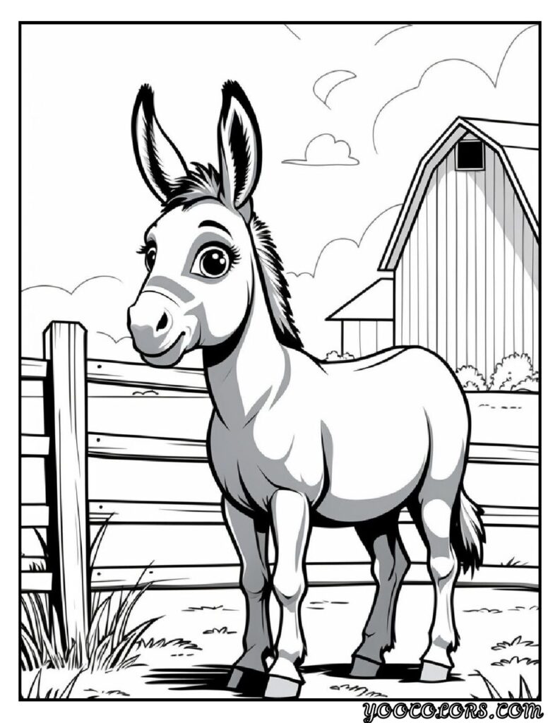 Farm Animal Coloring Pages: Top 20 Designs for Educational and Fun Activities 11 Fram animal coloring pages donkey coloring pages pdf