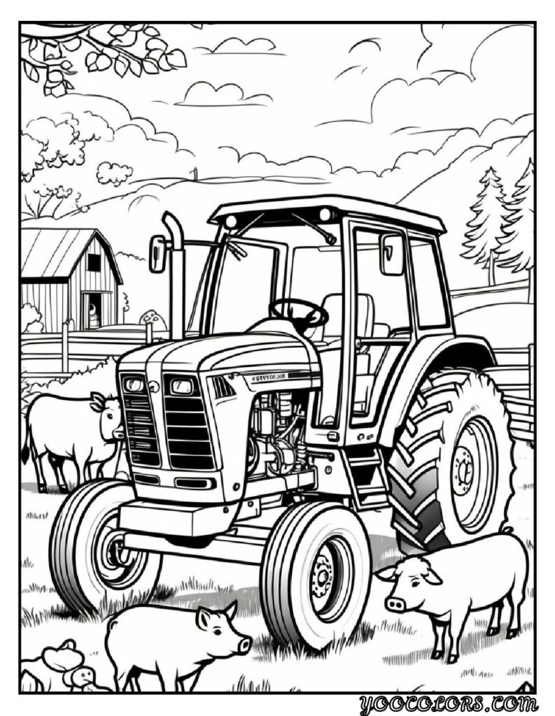 Farm Animal Coloring Pages: Top 20 Designs for Educational and Fun Activities 17 Fram animal coloring pages farm tractor coloring pages pdf