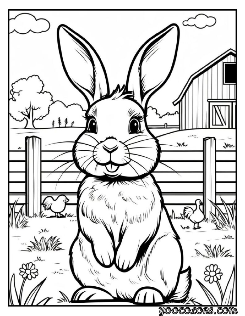 Farm Animal Coloring Pages: Top 20 Designs for Educational and Fun Activities 14 Fram animal coloring pages rabbit coloring pages pdf
