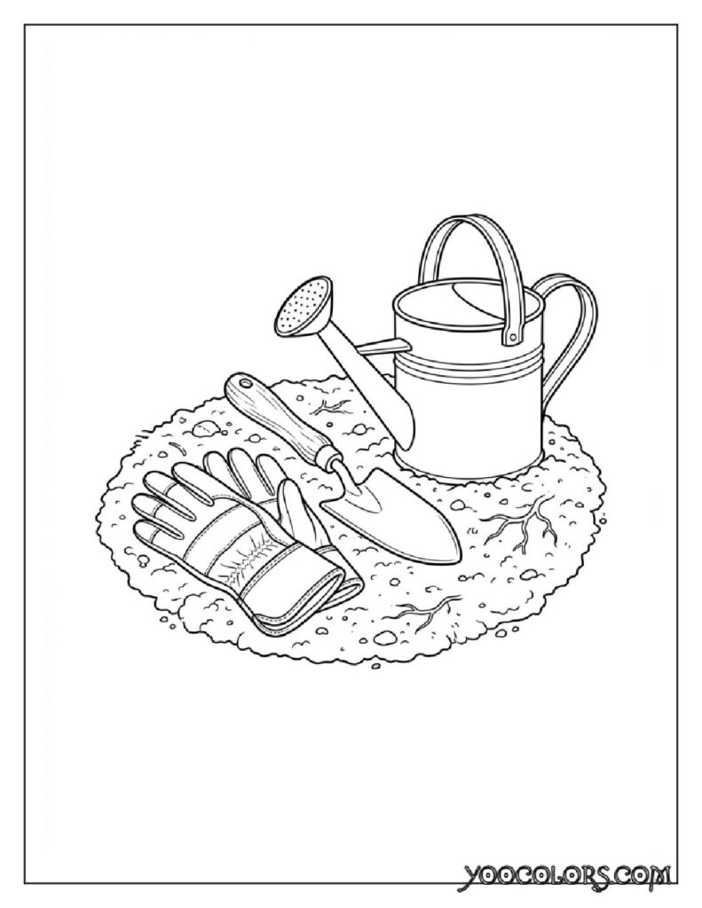 65+ Beautiful Cottagecore Coloring Pages for Relaxation and Creativity 7 Gardening tools in dirt 202608191352 1 pdf