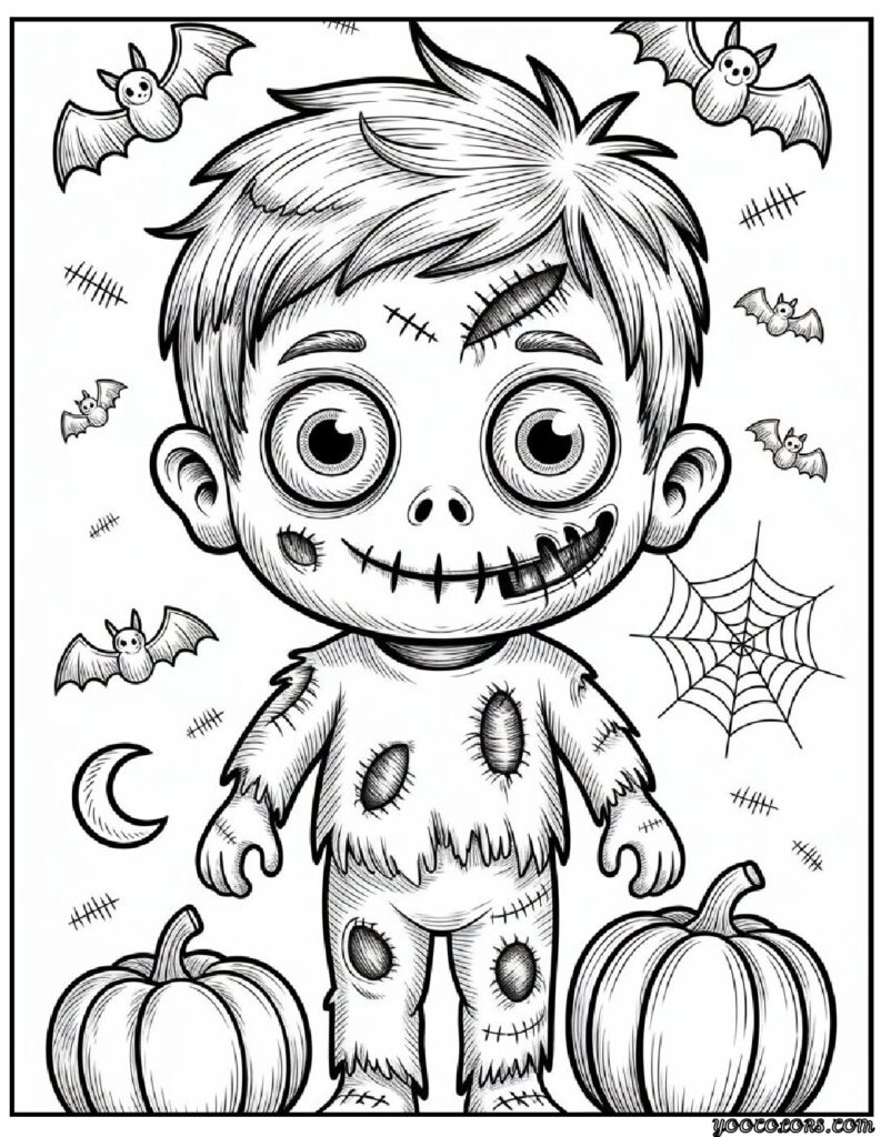 Halloween Coloring Pages Printable Featuring Classic Icons and Spooky Fun for All Ages 10 Halloween coloring pages printable Cute zombie character pdf
