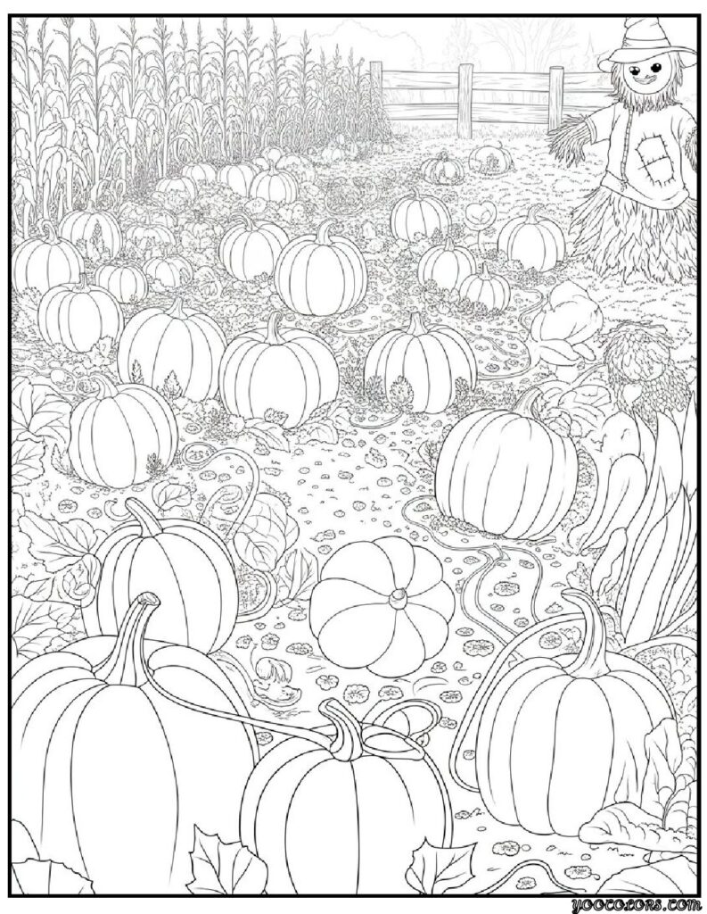 Halloween Coloring Pages Printable Featuring Classic Icons and Spooky Fun for All Ages 3 Halloween coloring pages printable Pumpkin patch scene coloring sheet pdf