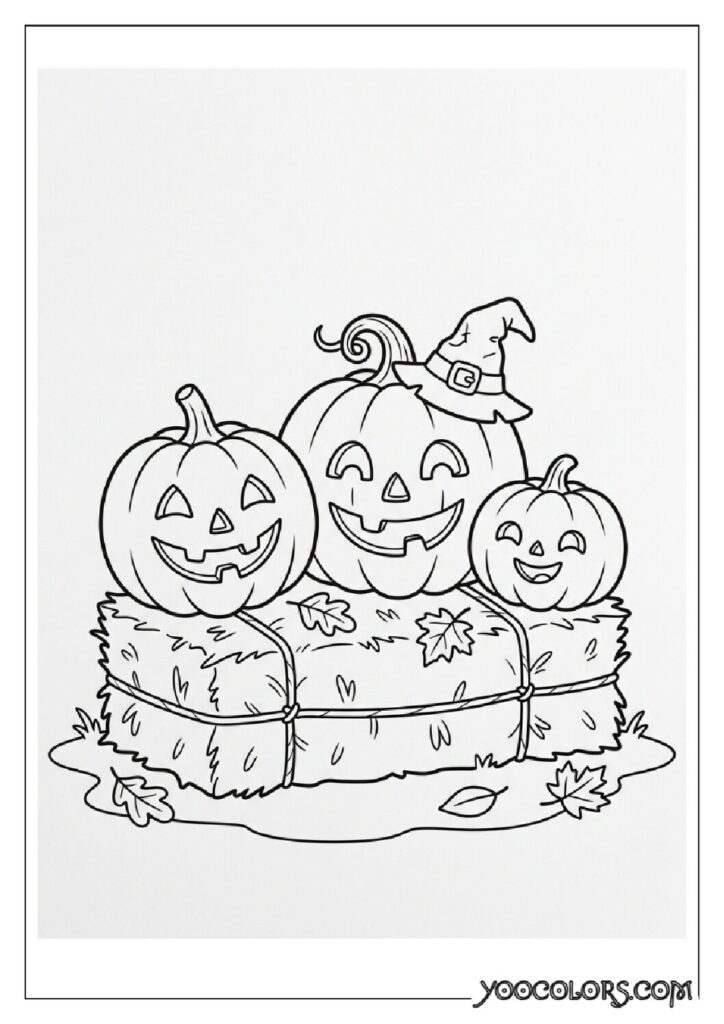 28 Halloween Coloring Pages for Fun and Creative Festive Activities 9 Jack o lanterns sitting on hay … 202608151346 pdf