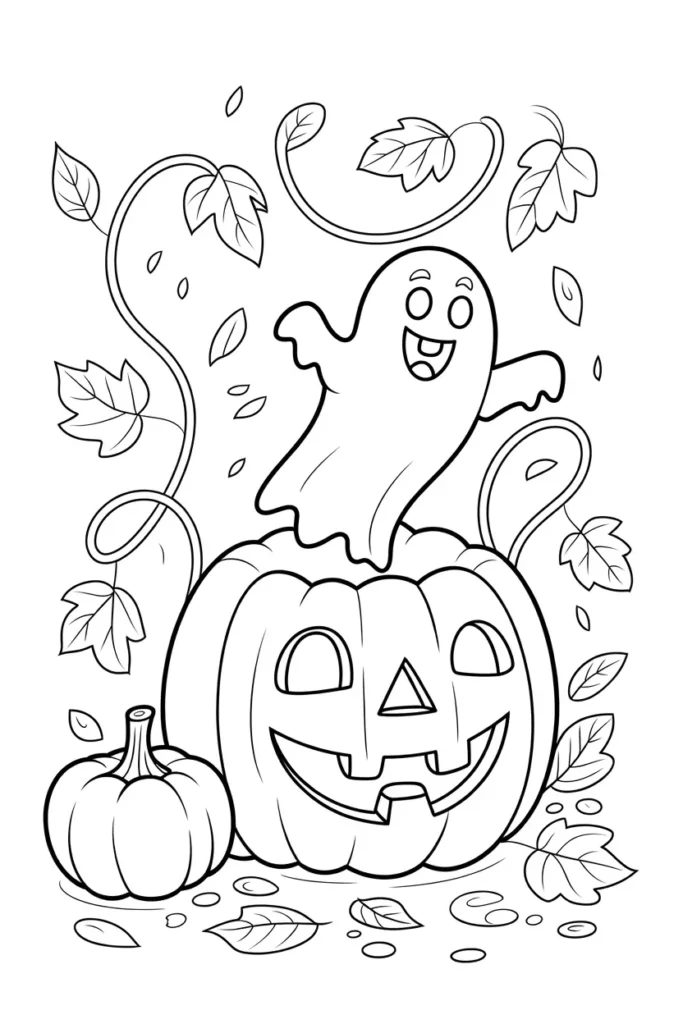 Halloween Coloring Pages Ghost: Free Printables for Kids & Adults 14 pumpkin patch ghost halloween