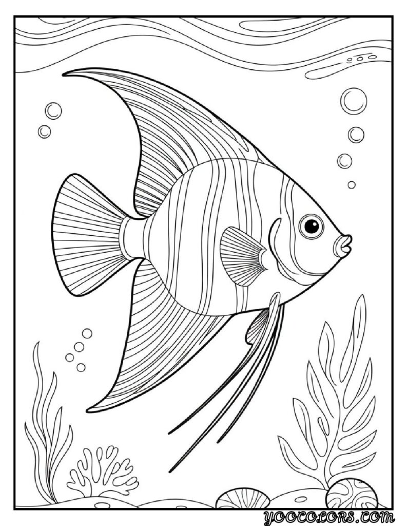 Sea Creature Coloring Pages: Top 20 Designs for Creative Fun 22 Sea Creature coloring pages Angelfish Coloring Template pdf