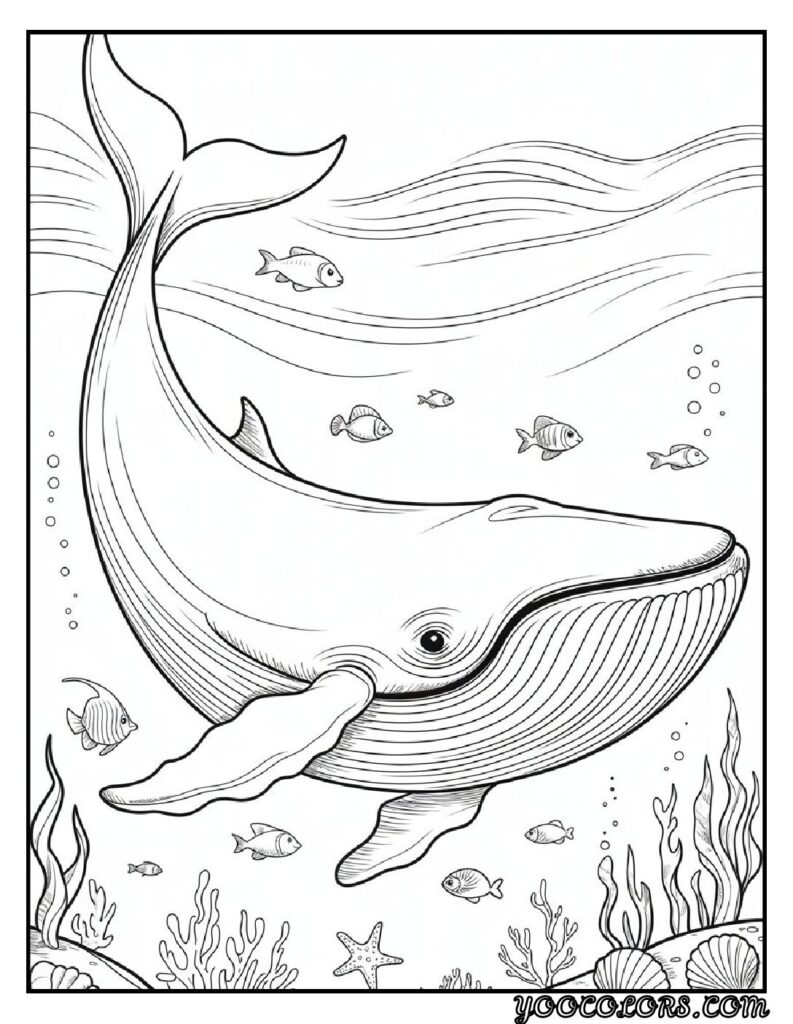 Sea Creature Coloring Pages: Top 20 Designs for Creative Fun 13 Sea Creature coloring pages Blue Whale Coloring Page pdf
