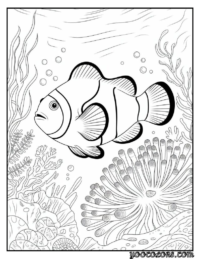 Sea Creature Coloring Pages: Top 20 Designs for Creative Fun 4 Sea Creature coloring pages Clownfish Coloring Page pdf