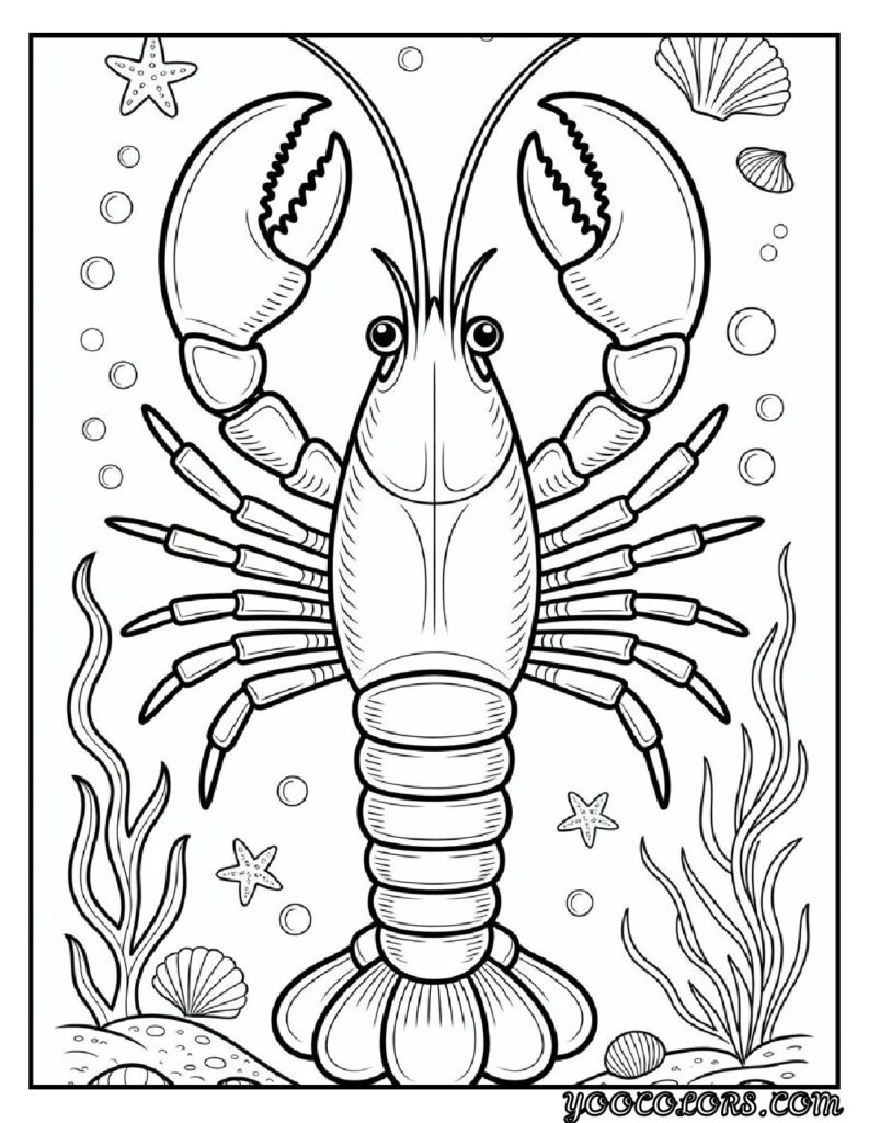 Sea Creature Coloring Pages: Top 20 Designs for Creative Fun 21 Sea Creature coloring pages Lobster Coloring Printable pdf