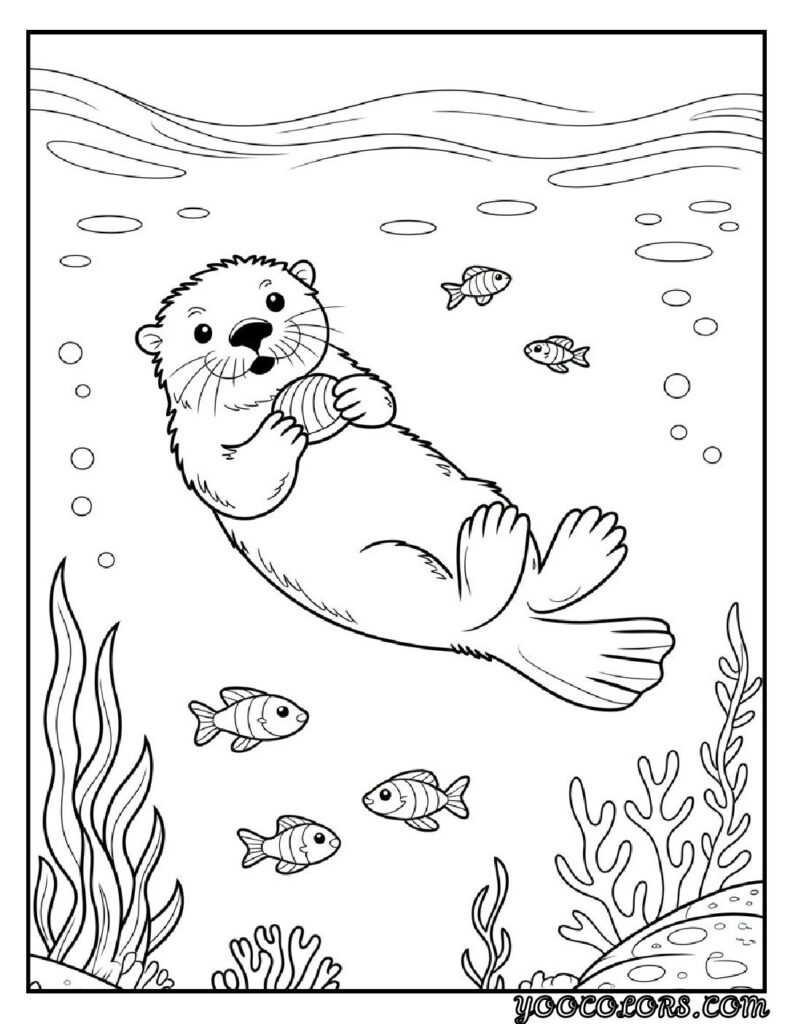 Sea Creature Coloring Pages: Top 20 Designs for Creative Fun 19 Sea Creature coloring pages Sea Otter Coloring Sheet pdf