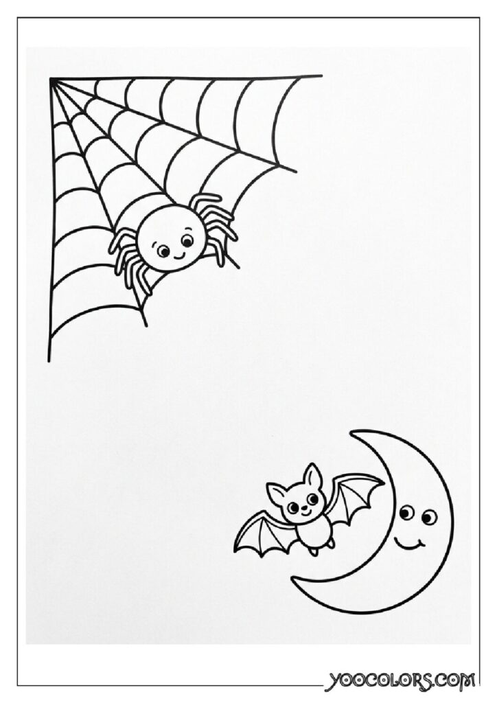 28 Halloween Coloring Pages for Fun and Creative Festive Activities 13 Spider web with bat and 202608151344 1 pdf