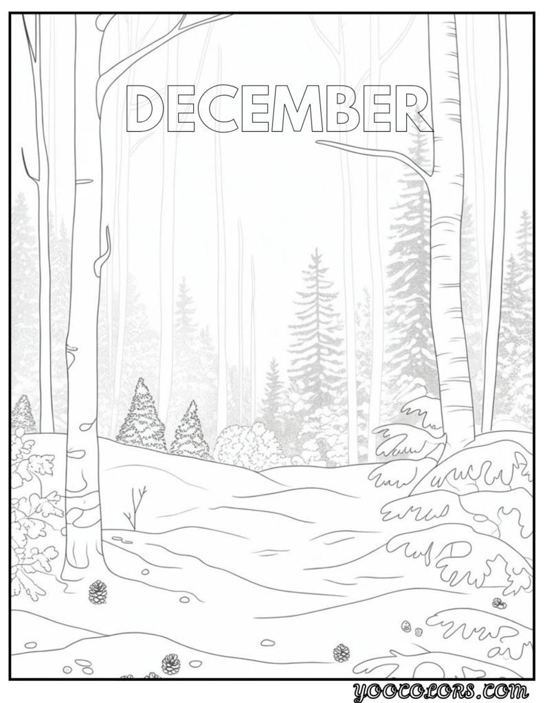 December Coloring Pages 12 Unique Free Printasble Designs 17 december forest