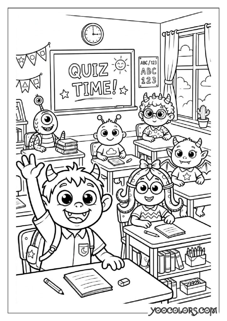 48 Halloween Coloring Pages for Fun and Creative Festive Activities 20 classroom monster quiz pdf
