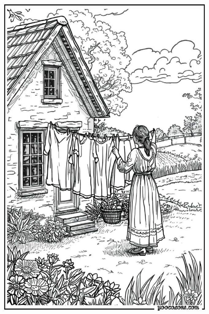 65+ Beautiful Cottagecore Coloring Pages for Relaxation and Creativity 15 cottage core COLORING PAGES 13 pdf