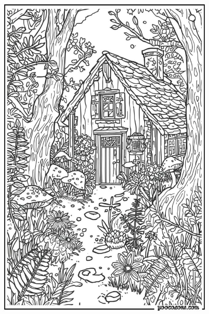 65+ Beautiful Cottagecore Coloring Pages for Relaxation and Creativity 21 cottage core COLORING PAGES 19 pdf