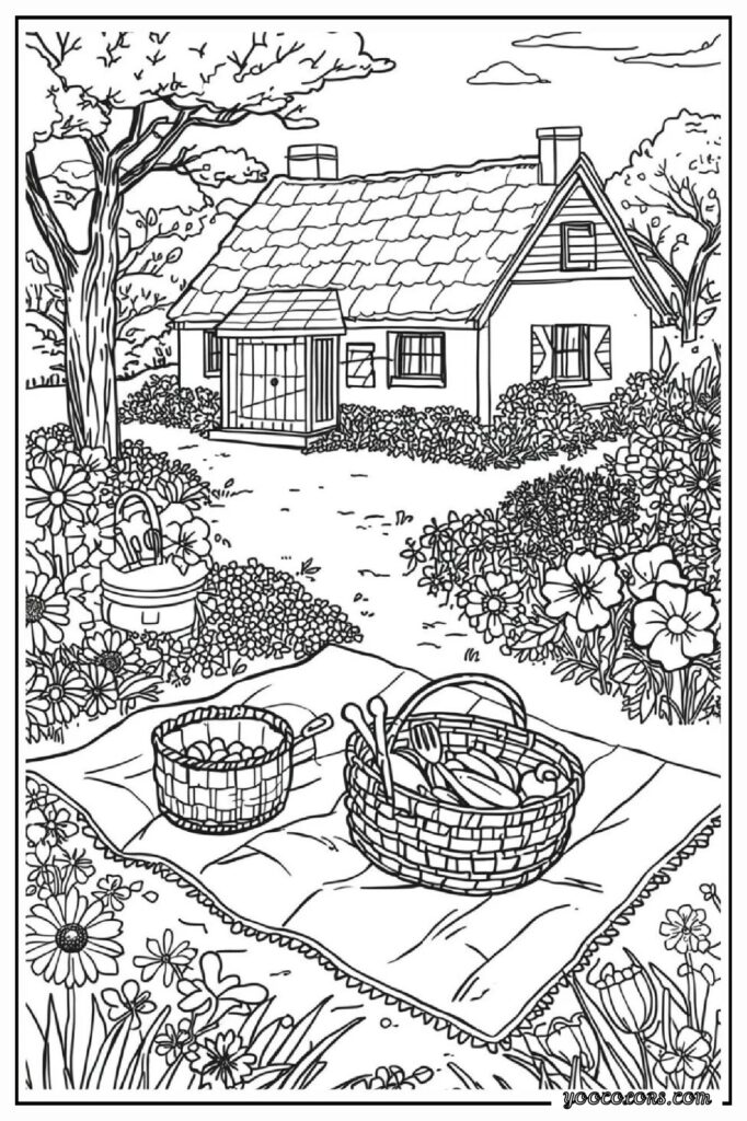65+ Beautiful Cottagecore Coloring Pages for Relaxation and Creativity 22 cottage core COLORING PAGES 23 pdf